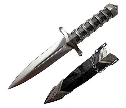 P.S Dark Assassin Dagger with Sheath, Medieval Renaissance Dagger. for Collection, Cosplay at Medieval or Renaissance Fairs Black