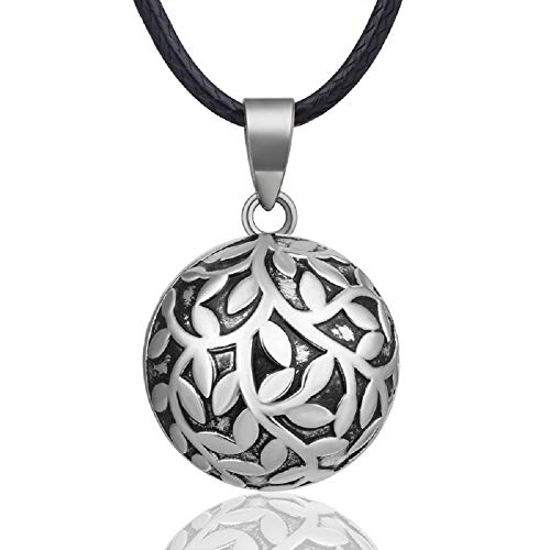 EUDORA Harmony Necklace Pregnancy Silver Plated Angel Chime Caller Mexico Bola Ball Music Prayer Pregnancy Bell Gift for Mother Wife