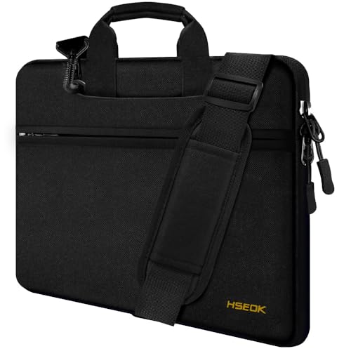 Hseok Laptop Shoulder Bag 13 13.3 14 Inch Case Compatible with MacBook Pro 14 2023-2021 M1 M2,MacBook Air/pro 13-13.3 Inch and Most Popular 13-14 Notebooks,Spill-Resistant Briefcase, Black