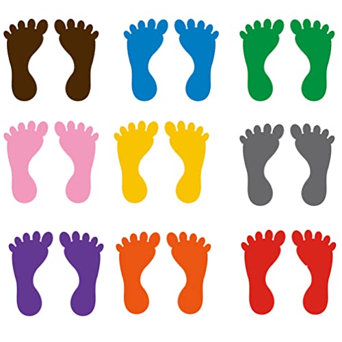 Bunny Stickers Floor Decals 9 Pairs Size Shoes Footprint Stickers Footprint Decals for Office Floor Wall Stairs to Guide Directions (Mixed Color) Stickers Decals Rug