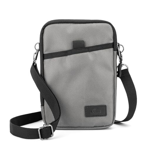 KIWIFOTOS Mini Crossbody Bags for Women Dual Phone Pouch Small Shoulder Bag Purse for iPhone 15 14 Pro Max with Strap