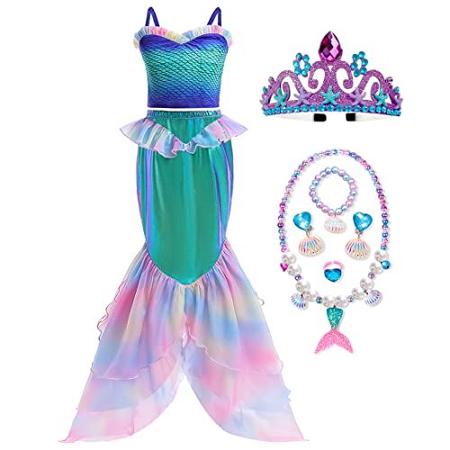 KVVFTT Girl Princess Costumes Role Play Party Dresses Little Girl Dresses With Accessories