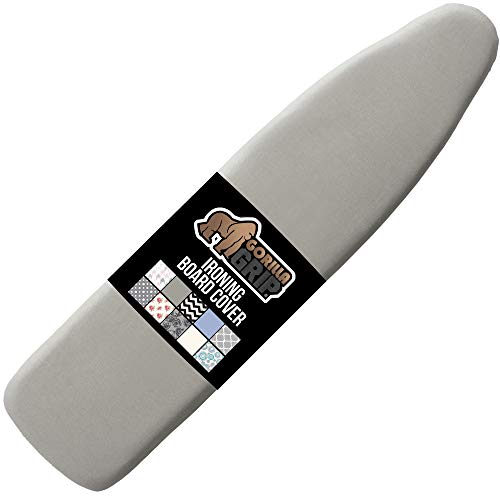 The Original Gorilla Grip Ironing Board Cover, Silicone Coating, Full Size Scorch Resistant Padding, Elastic Edge, Heavy Duty Iron Pad Covers Standard Boards, Hook and Loop Fastener Strap, Silver