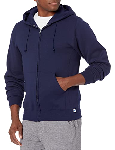 Russell Athletic Men's Dri Power Full Zip Fleece Hoodie, New Navy, X-Large