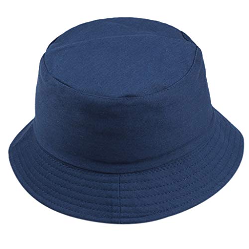 Bokeley Fashion Unisex Packable Reversible Fisherman Hat Cap Bucket Sun Hat, Summer Cap | Hiking, Beach, Sports (Navy)