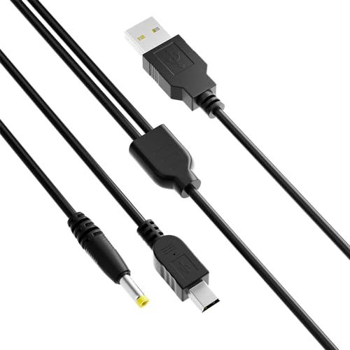 Jonfolk 2 in 1 PSP Charger Cable 4FT, Replacement Playstation Portable Charger PSP Power Cord for Charging Sony PSP 1000 2000 3000 USB Data Cable & Charging Cord