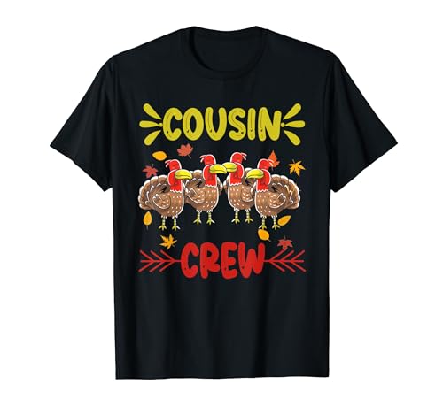 Kids Cousin Crew Turkey Family Thanksgiving Pajamas Matching T-Shirt