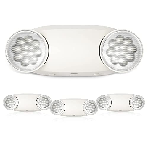 FREELICHT 4 Pack Emergency Lights for Business, with Battery Backup, Two Head Adjustable LED Emergency Lighting, UL 924 Certified