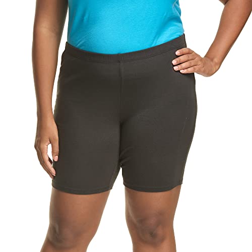 Just My Size Women's Plus-Size Stretch Jersey Bike Shorts For Cycling, Black, 1X