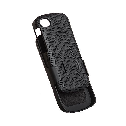 OEM Blackberry Q10 Black Hard Case Shell & Holster Combo with Kickstand Belt Clip