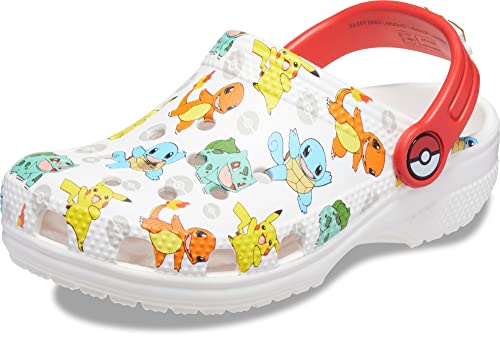 Crocs Classic Pikachu Clogs, Pokemon Shoes for Kids K WHI/MLTI, White/Multi, Numeric_11 US Unisex Little