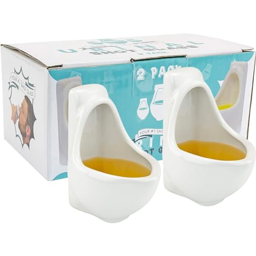 Fairly Odd Novelties Urinal Shot Glasses, Set of 2, 1.5 Fluid Ounces