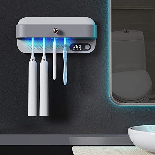 StarWin UV Toothbrush Sanitizer Dryer Heating and Fan Drying Function UVC-LED Tooth Brush Cleaner Sterilizer Holder Wall Mounted Suitable for Oral-B and Other Toothbrushes