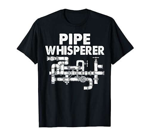 Pipe Whisperer Funny Water Pipes Plumber Plumbing Gift T-Shirt