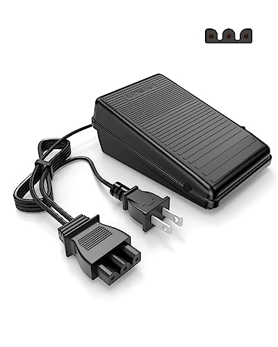 POANES Foot Pedal Power Cord Replacement for Singer Sewing Machine, D Shape Plug Compatible with Singer 1130 1408 1507 1748 2250 3207 4102 50T8 6239 7322 2277 4411 4423 1012 1107 1120(359102-001)