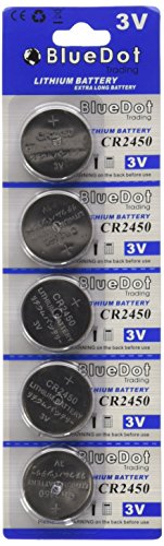 Bluedot Trading CR2450 Coin Cell Batteries Lithium Metal Manganese Dioxide 3.0v for Watches, flameless Candles, and Many Other Devices, in Retail Blister Packs, Quantity 25