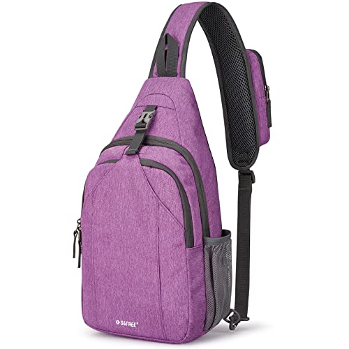 G4Free Sling Bag RFID Blocking Sling Backpack Crossbody Chest Bag Daypack for Hiking Travel(Light purple)