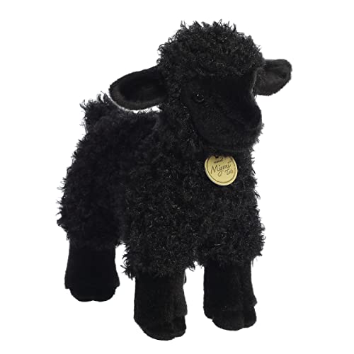 Aurora Adorable Miyoni Black Lamb Stuffed Animal - Lifelike Detail - Cherished Companionship - Black 11 Inches