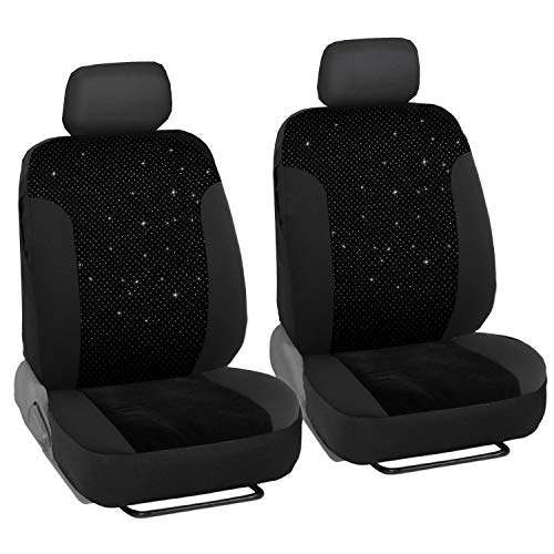 Leadpro 2 Front Car Seat Covers, Blingbling Velvet Breathable Fabric Sedan Seat Cover, Universal fit for Most of Sedan/SUV/Truck/Minivan, Super Easy Installation - Airbag Compatible