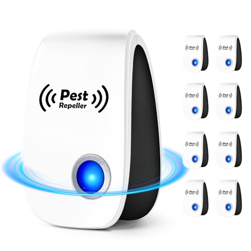 2024 Upgraded Ultrasonic Pest Repeller 8 Packs,Indoor Pest Repellent, Electronic Plug in Pest Control for Mosquito, Bugs,Roach, Ant, Rodent, Mouse, Spider Repellent for House, Warehouse, Garage