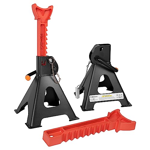 Donext Jack Stands 3 Ton (6,500 lb) Capacity Steel Double Locking, 1 Pair Black Lifting Stand Adjustable Jack Stands