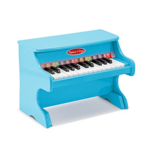 Melissa & Doug Learn-to-Play Piano With 25 Keys and Color-Coded Songbook - Blue - Toy Piano For Baby, Kids Piano Toy, Toddler Piano Toys For Ages 3+
