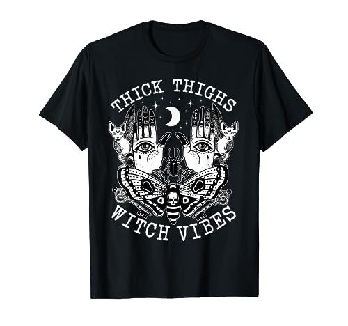 Thick Thighs Witch Vibes Shirt Witches Halloween Costume T-Shirt