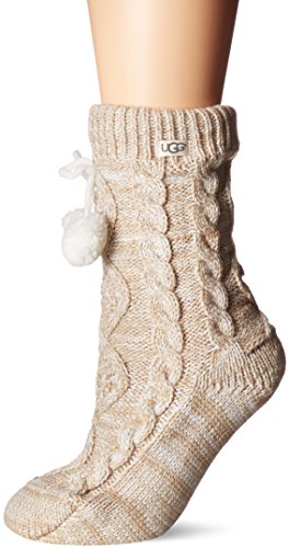 UGG Women's Pom Pom Fleece LinedSocks, Cream, O/S