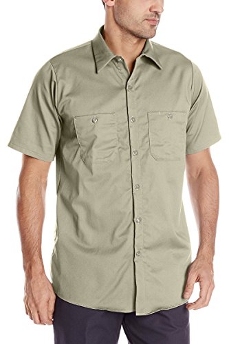 Red Kap mens Short Sleeve Wrinkle-Resistant Cotton Work Shirt Khaki Medium