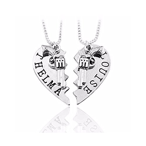 Art Attack Thelma & Louise Partners In Crime Necklace, Gun Revolver BFF Best Friends Broken Heart Bandit Pendant (Thelma & Louise)