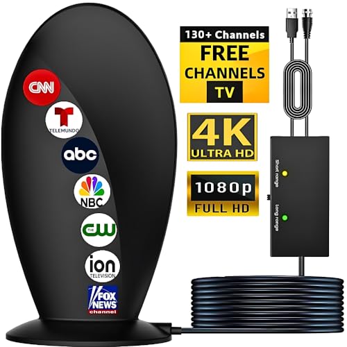 TV Antenna Indoor, Long Range Reception 770Miles TV Antenna with Amplifier,Digital TV Antenna for Local Channels Supports 4K HD for All TVs,HD Antenna for TV Indoor,Digital Antenna for Smart TV Indoor
