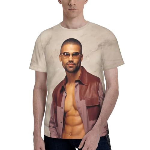 fsem Shemar Moore T Shirt Boys Fashion Soft Short Sleeve Round Neckline Tee Clothes Casual Basic Tee Shirt Small Black