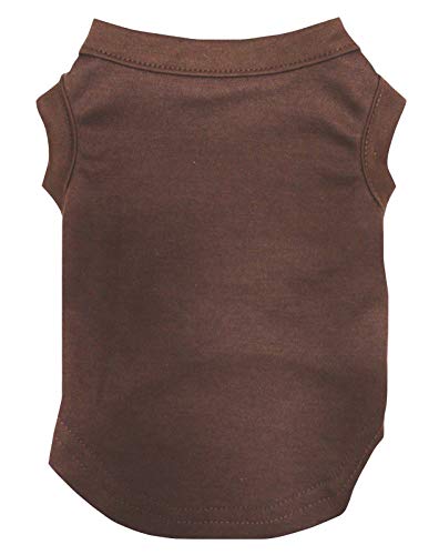 Petitebella Plain Single Color Puppy Dog Shirt (Brown, Medium)