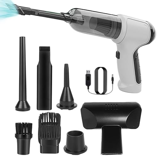 Car Cordless Vacuum Cleaner & Air pump 2in1 with 7 Attachments & Inflation function,120V Strong Suction Handheld Vacuum Cleaner,Fast Charging,Long-lasting Use Time,Washable Filter for Car Home /95 ( C