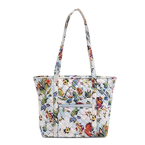 Vera Bradley Women's Cotton Small Vera Tote Bag, Sea Air Floral - Recycled Cotton, One Size