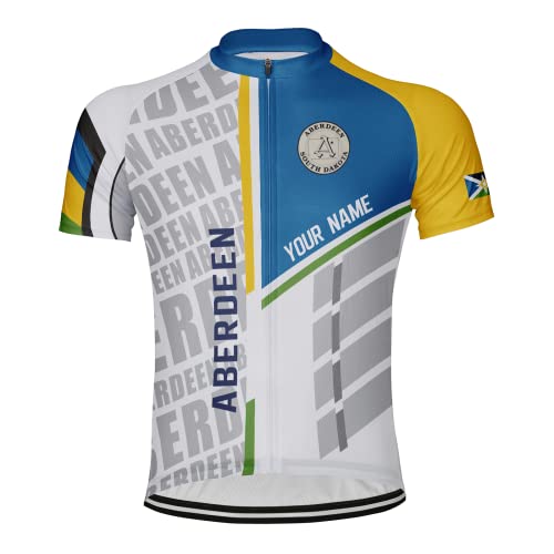 Customized Aberdeen Men's Cycling Jersey Short Sleeve Bicycle Shirt (MS1352, S)