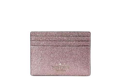 Kate Spade New York Glimmer Glitter Small Slim Card Holder Mitten Pink