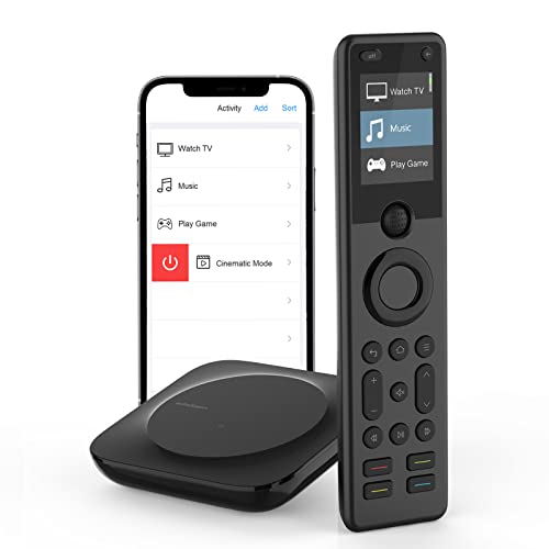 SofaBaton X1 Universal Remote Control with Hub & APP, Smart Remote with One-Touch Activities, Compatible with Alexa for Voice Control, Control up to 60 Entertainment IR/Bluetooth Devices