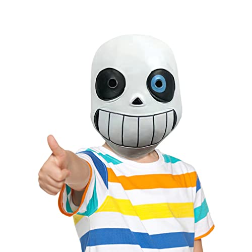 Halford Undertale Sans Mask, Hood Masque Latex Head Mask, Funny Skeleton Mask Costume Cosplay for Halloween Party Props