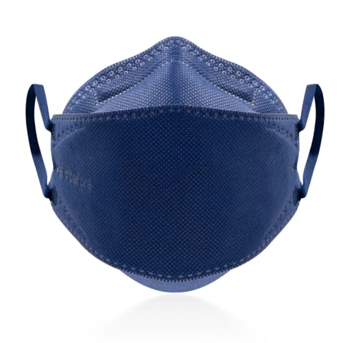 Well Before 3D KN95 (KF94 Style) Disposable Face Mask | 4-layer Protection Mask with  Standard Ear Loops Making It a Comfortable Face Mask - Denim