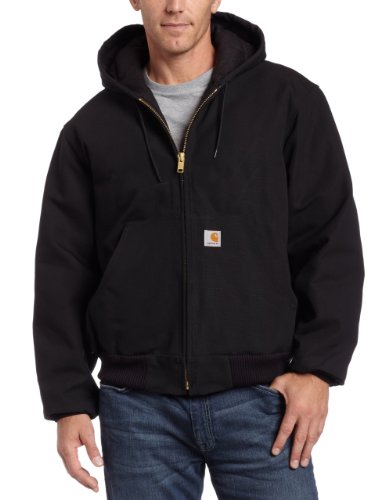 CarharttmensLoose Fit Firm Duck Insulated Flannel-Lined Active Jacket (Big & Tall)Black4X-Large/Tall