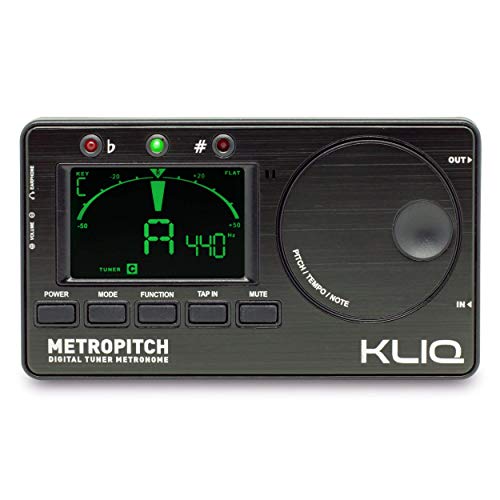 KLIQ MetroPitch - Metronome Tuner for All Instruments - with Guitar, Bass, Violin, Ukulele, and Chromatic Tuning Modes (MetroPitch, Black)