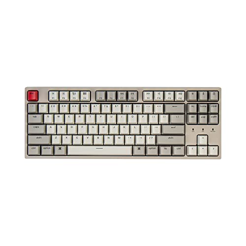 Keychron C1 Hot-swappable Wired Mechanical Keyboard for Mac Layout, Keychron Mechanical Brown Switch/USB Type-C Cable/Double-Shot ABS Keycaps Tenkeyless 87 Keys Computer Keyboard for Windows PC