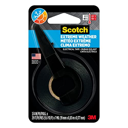3M Safety Scotch Cold Weather Electrical Tape, 3/4-in by 29-ft, Black, 1-Roll