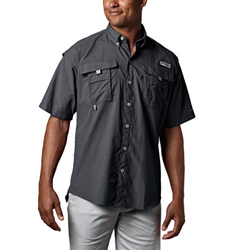 Columbia Men's Bahama II UPF 30 Short Sleeve PFG Fishing Shirt, Black, Large
