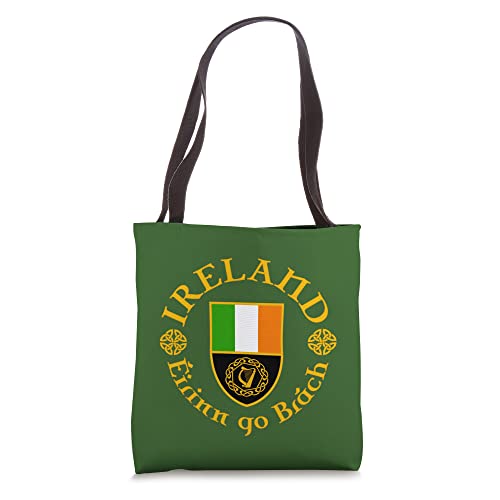 Ireland Éirinn go Brách (Ireland Forever) Celtic Harp Shield Tote Bag
