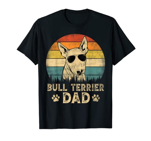 Vintage Bull Terrier Dad Dog Lovers Father's Day Tee T-Shirt