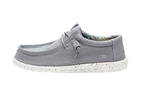 Hey Dude Men's Wally Stretch Iron Size 11 | Men’s Shoes | Men's Lace Up Loafers | Comfortable & Light-Weight