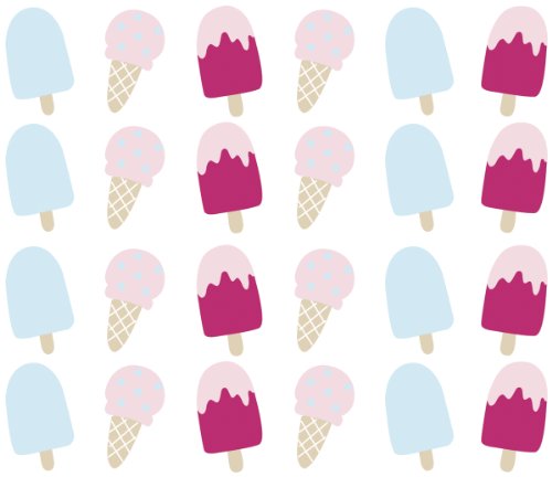 Jeaneology Kids Flock Iron-On: Ice Cream Border