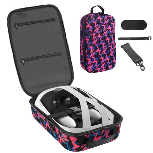 sikiwind EVA Hard Carry Bag for Meta Quest 3, EVA Portable Carrying Case Shockproof Anti-Scratch Large Space Hard Carry Bag with Shoulder Strap Lens Pad Tie for Meta Quest 3 Headset VR Accessories